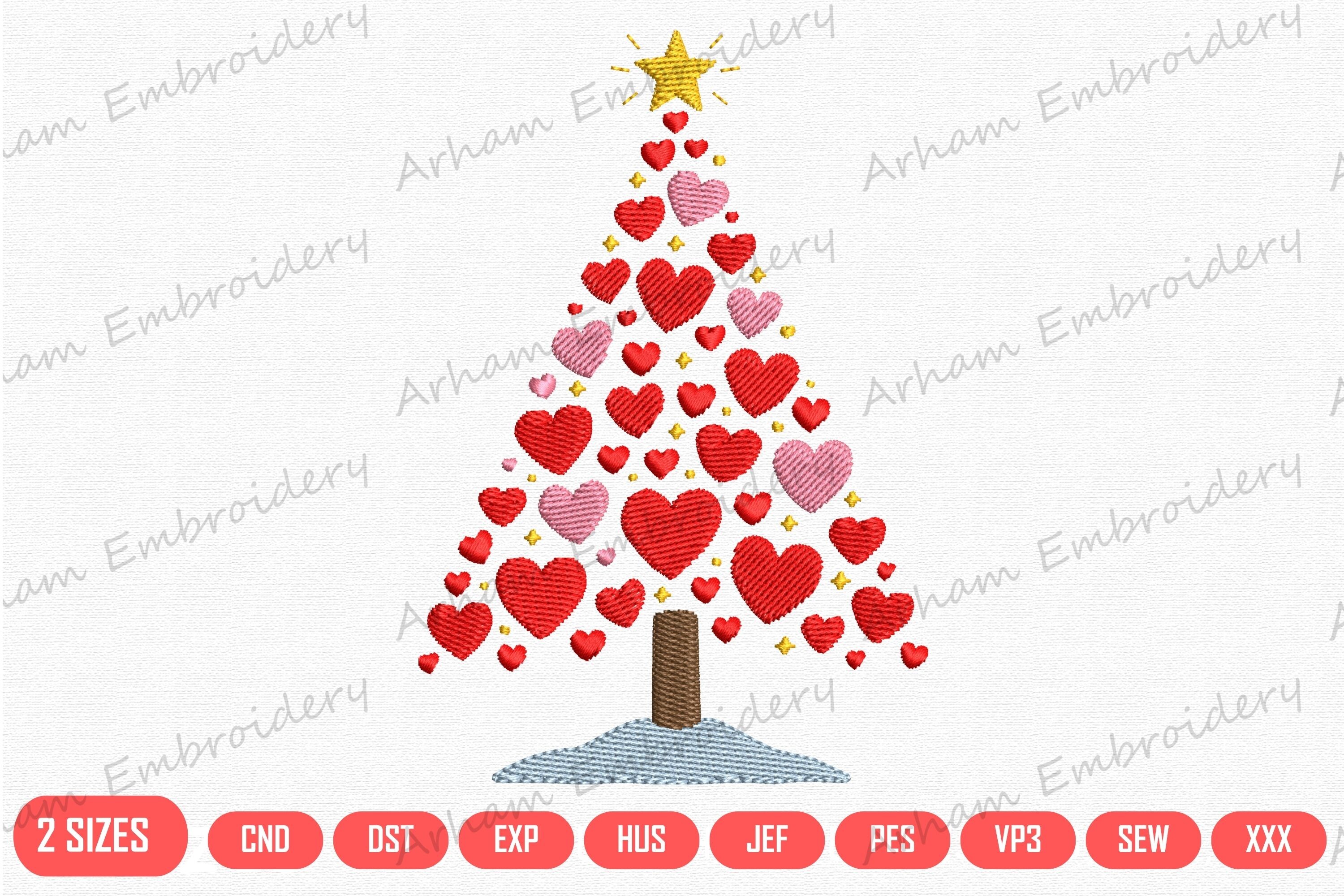 Romantic Heart Christmas Tree