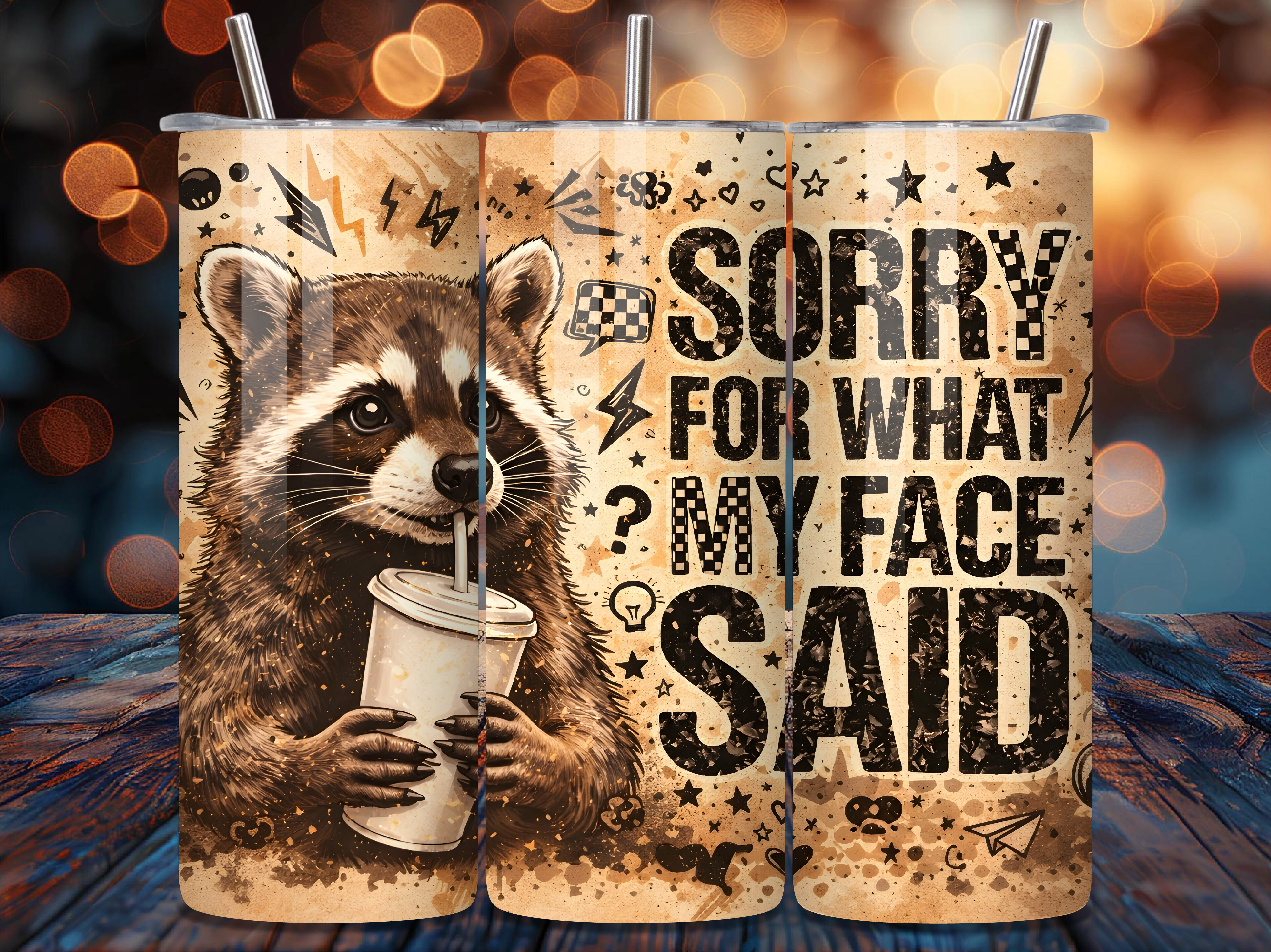 Sarcastic Raccoon 20oz Tumbler Wrap