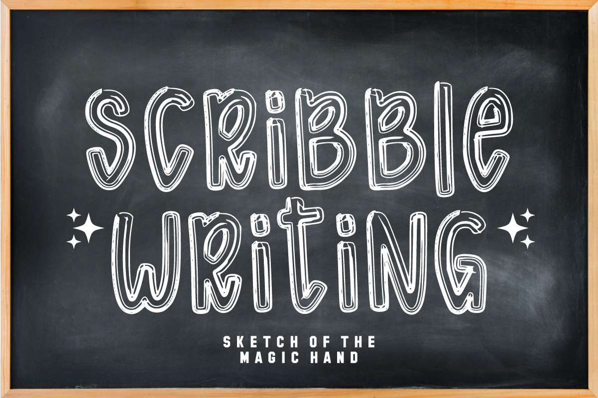 Scribble Writing preview - scribbled kid-style handwriting font