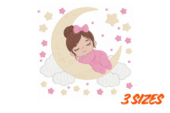 Sleeping Baby Girl Embroidery Design