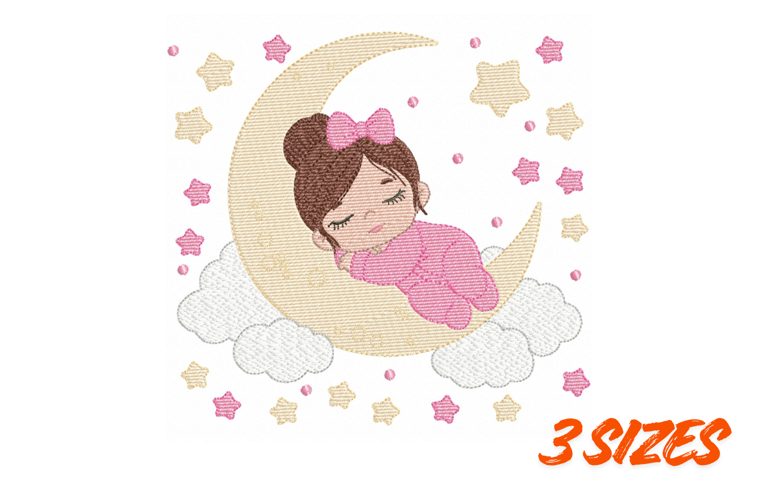 Sleeping Baby Girl Embroidery Design