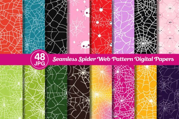 Spider Web Pattern Digital Papers