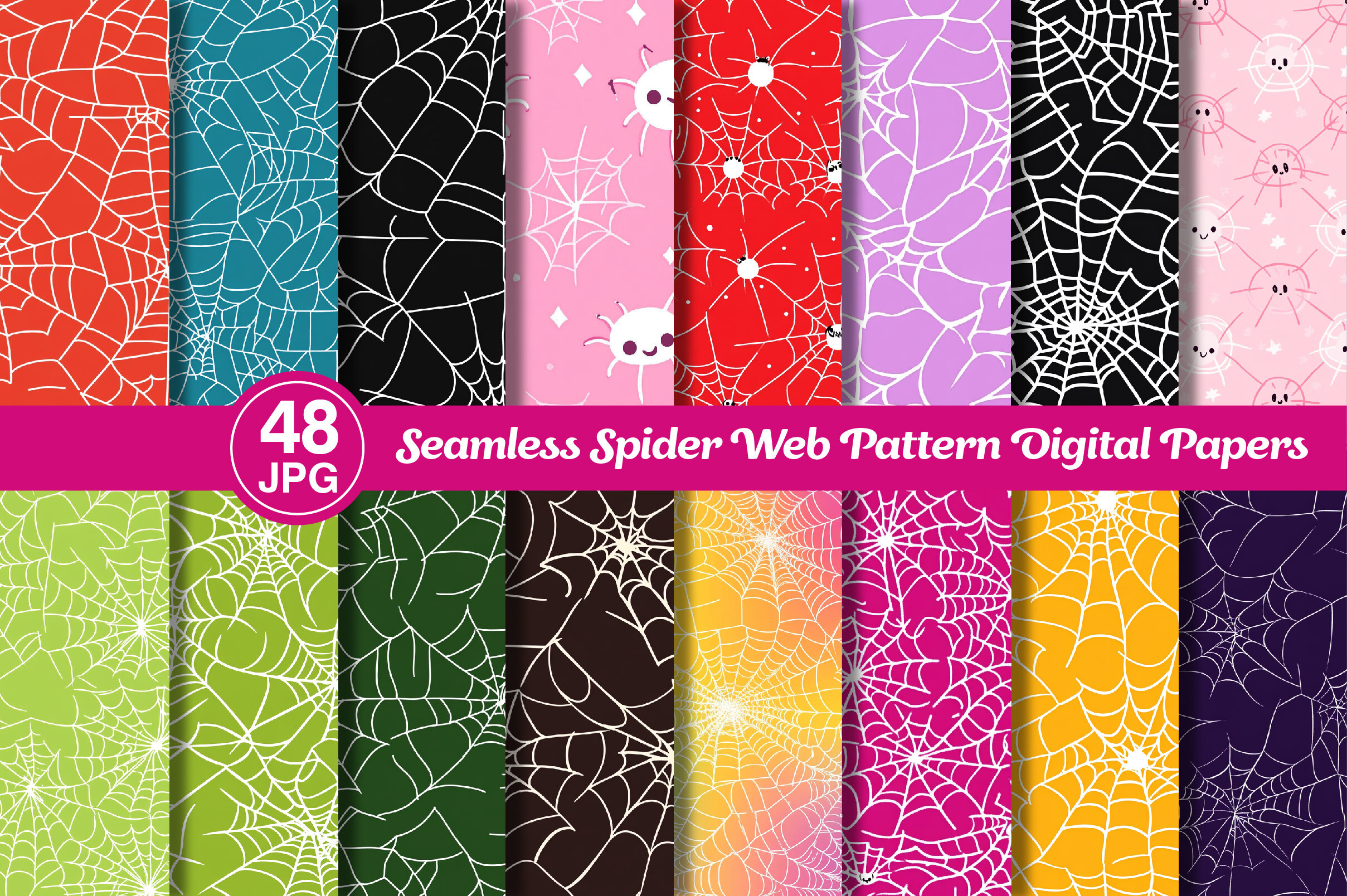 Spider Web Pattern Digital Papers