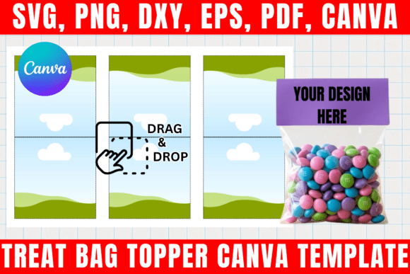 Treat Bag Topper Canva Template SVG
