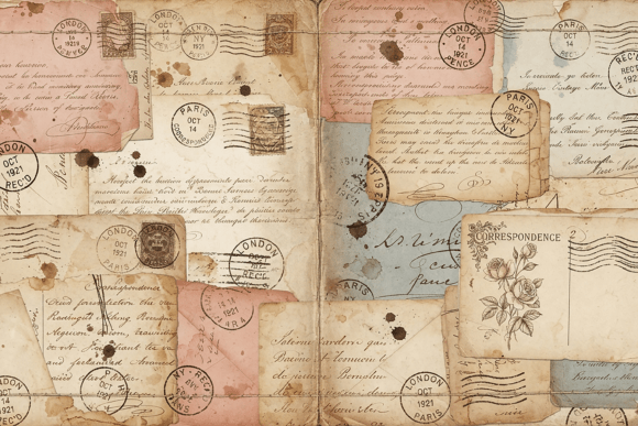 Vintage Postal Letters Junk Journal Kit