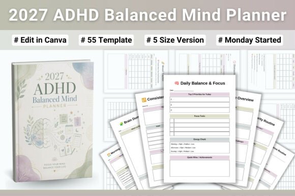 🧠 2027 ADHD Balanced Mind Planner