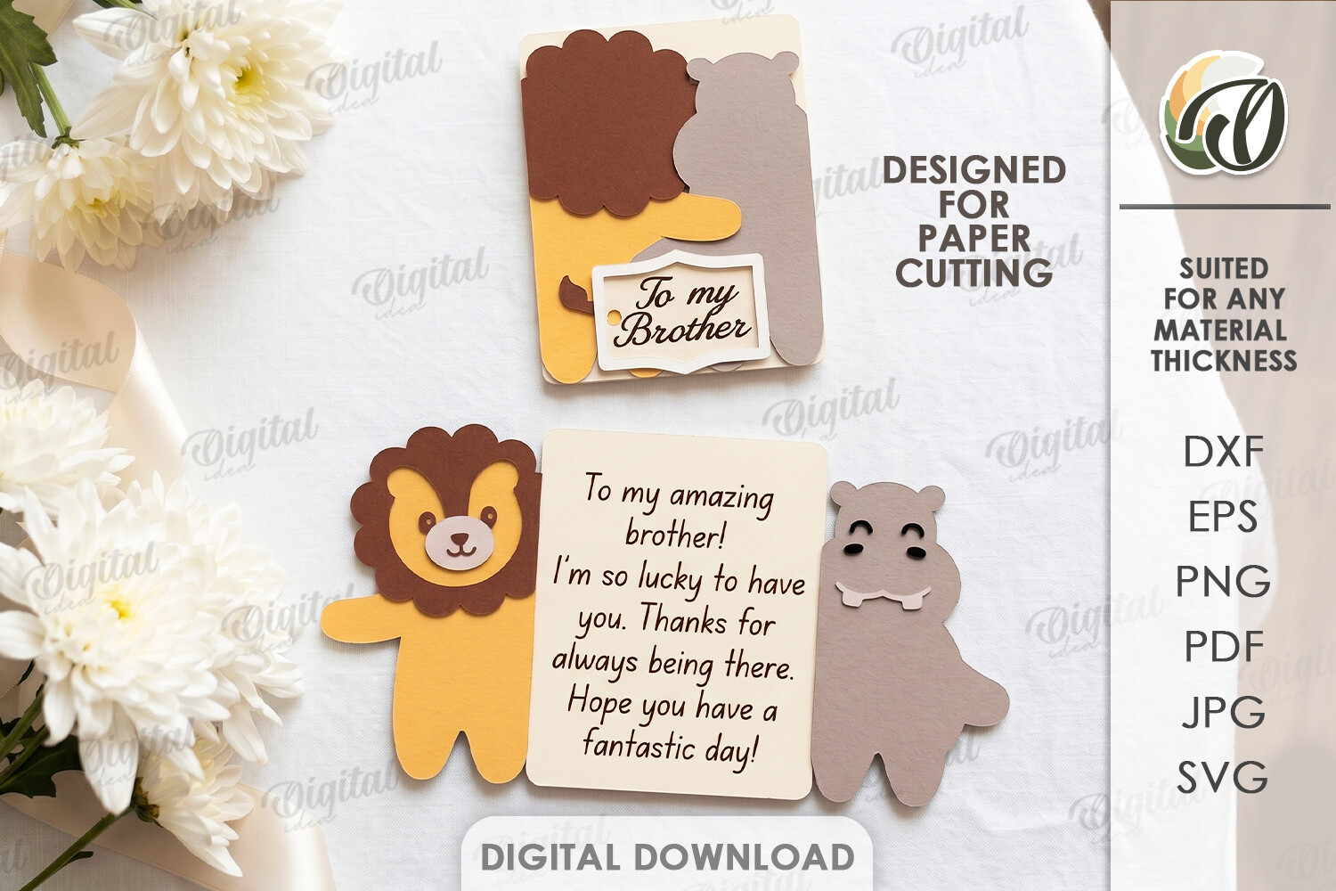 3D Animals Greeting Card Paper Cut