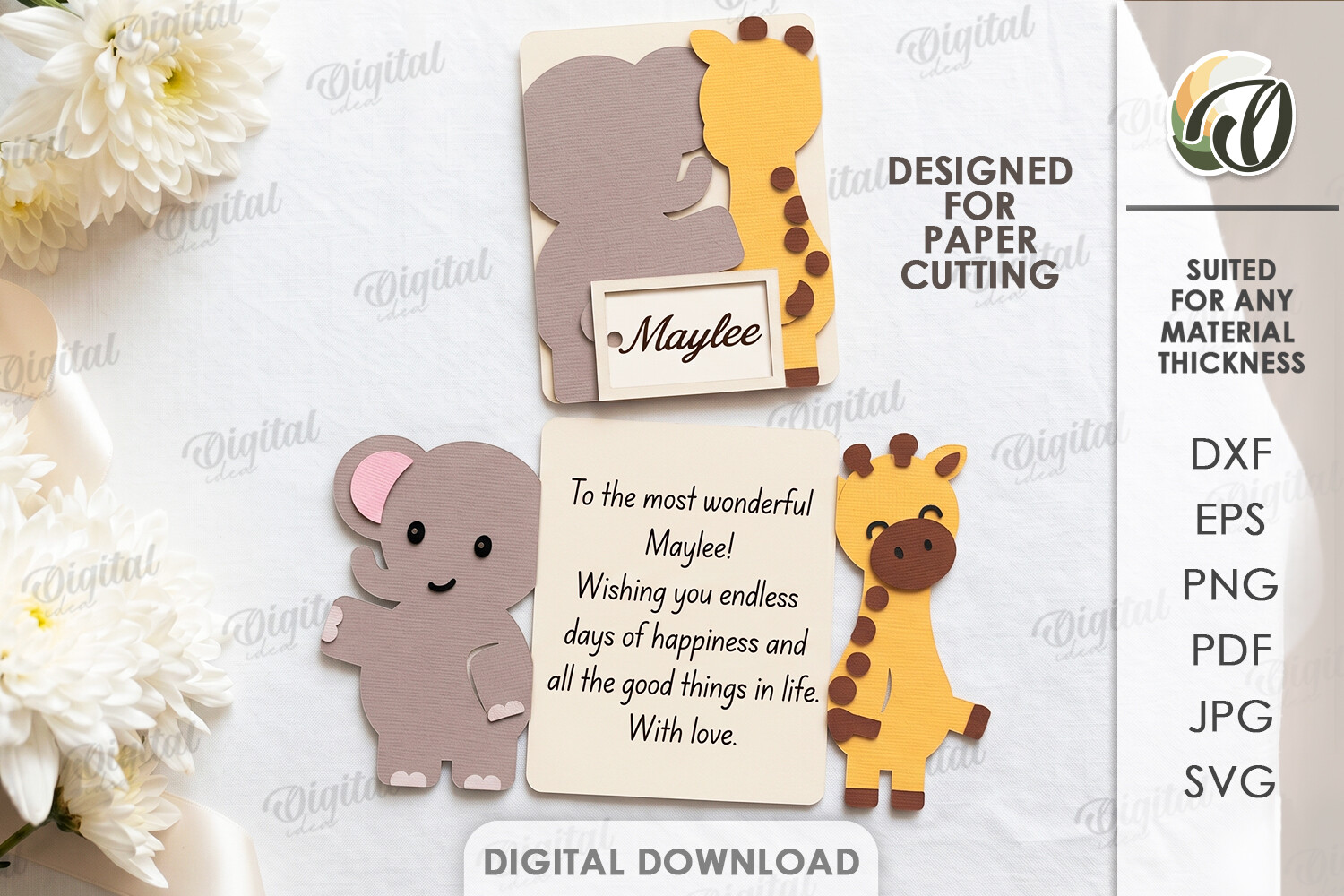 3D Animals Greeting Card Paper Cut