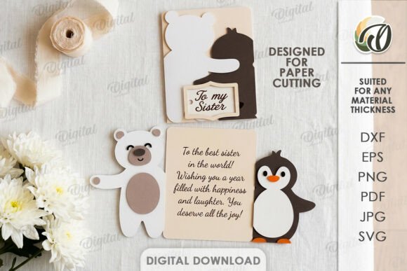 3D Animals Greeting Card Paper Cut