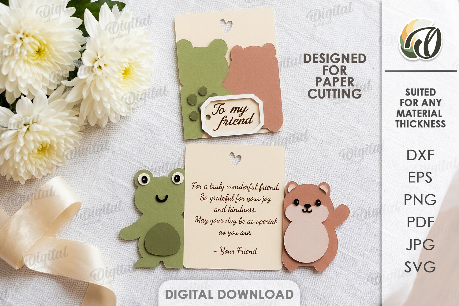 3D Animals Greeting Card Paper Cut