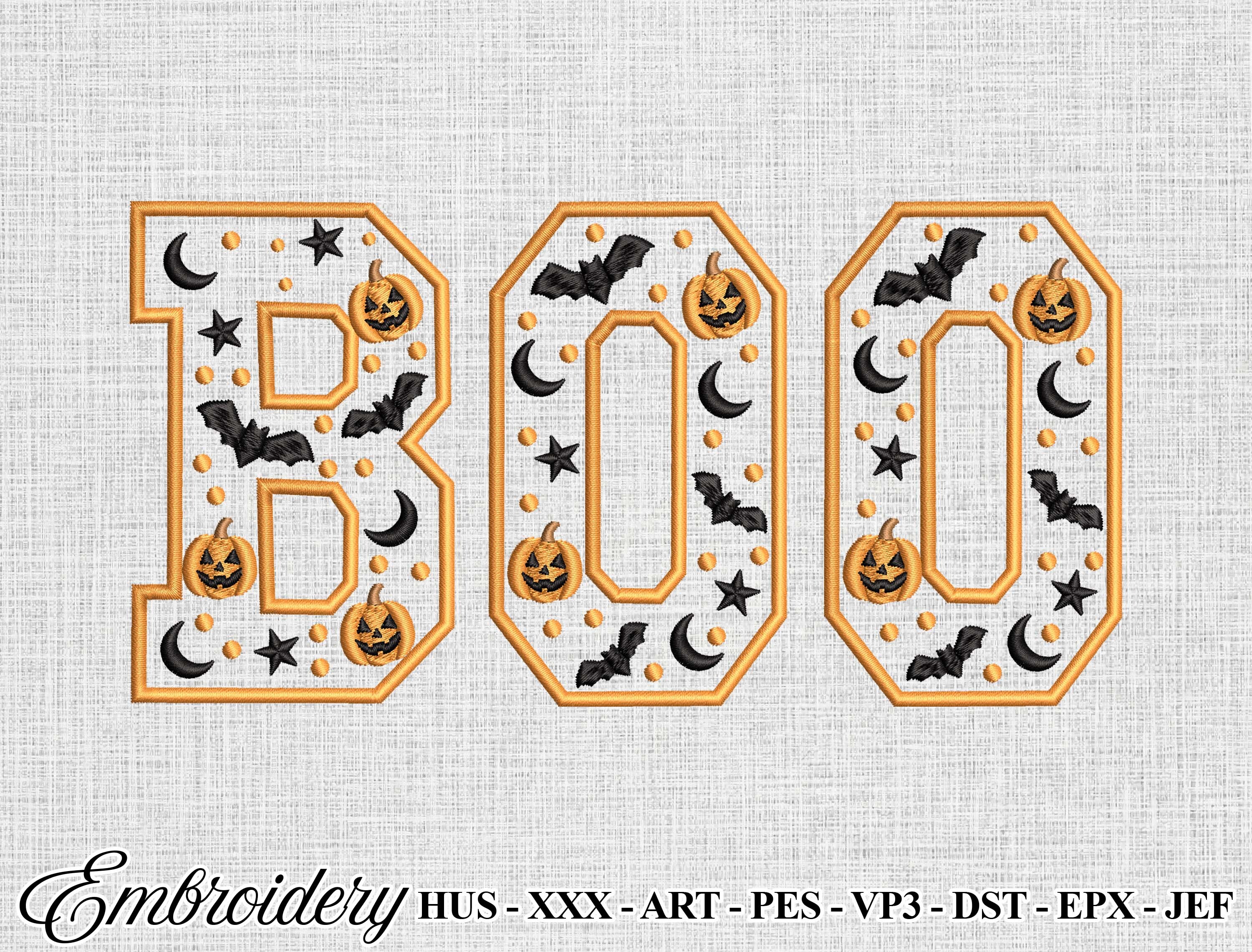 BOO Halloween Embroidery Design