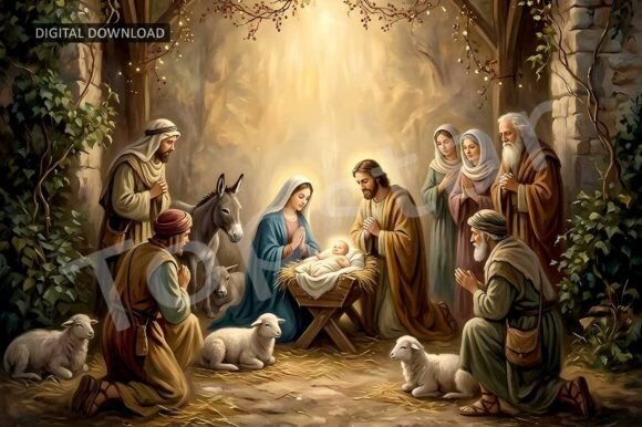 Baby Jesus Nativity Scene Wall Art Decor