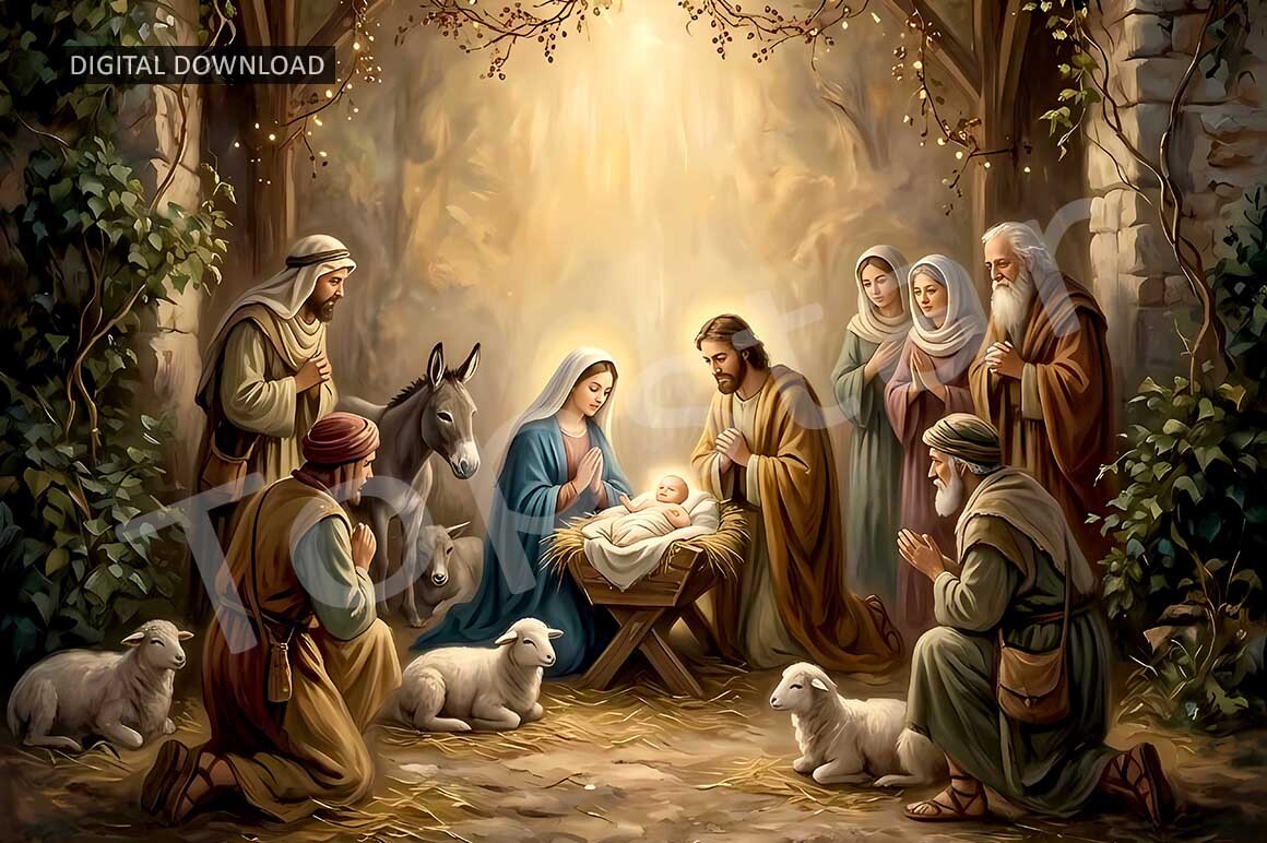 Baby Jesus Nativity Scene Wall Art Decor