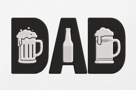 Beer Dad Embroidery Design