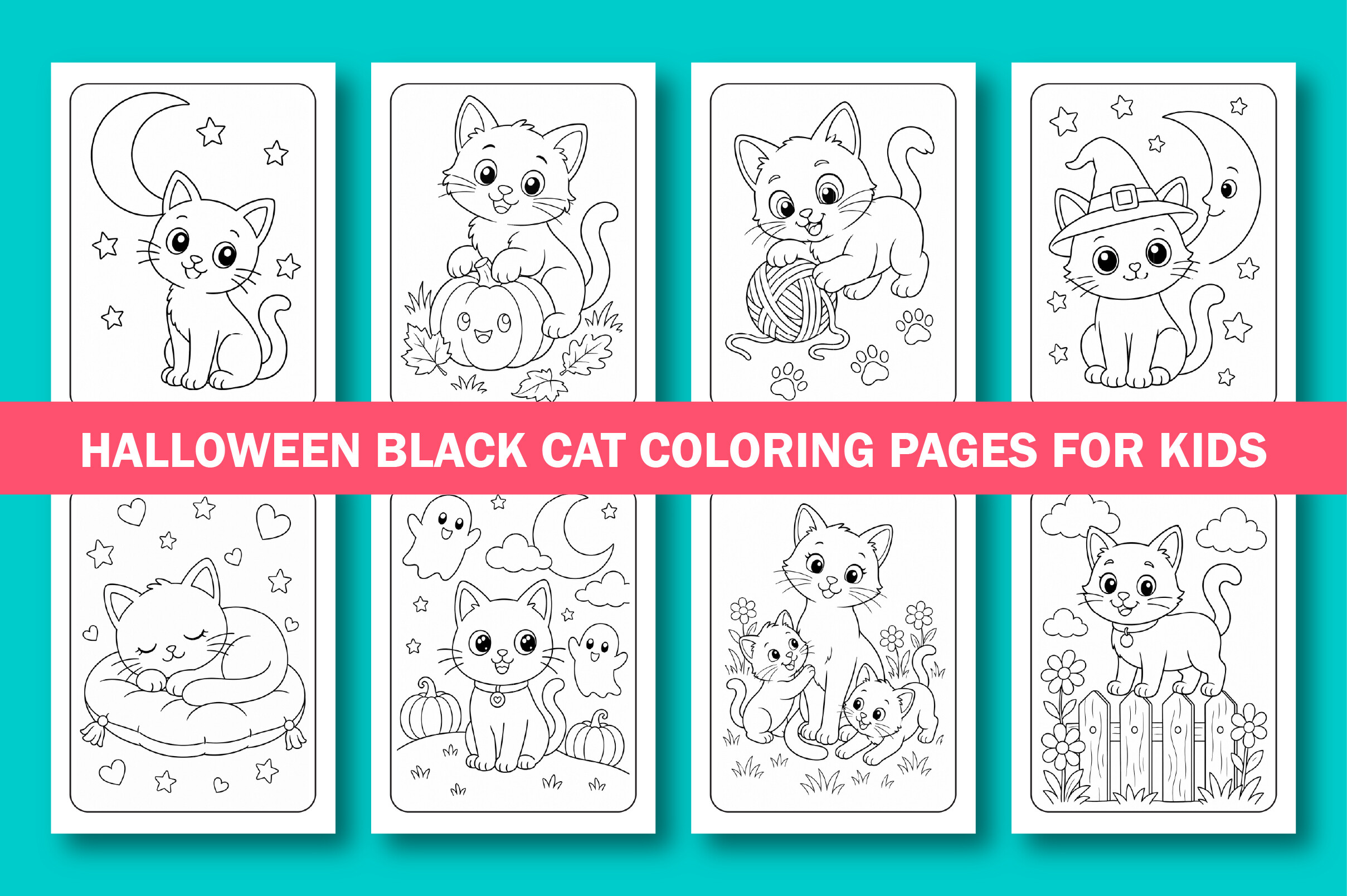 Black Cat Coloring Pages for Kids
