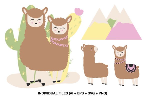 Boho Llama Baby Shower Clipart