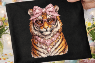 Coquette Pink Bow Tiger PNG Graphic by Regulrcrative · Creative Fabrica