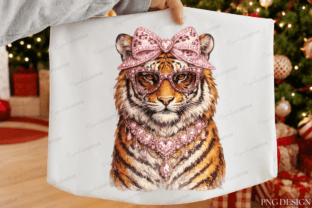 Coquette Pink Bow Tiger PNG Graphic by Regulrcrative · Creative Fabrica