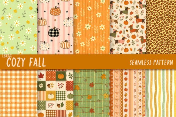 Cozy Fall Autumn Seamless Pattern Bundle