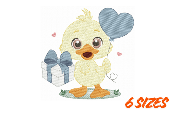Cute Baby Duck Embroidery Design File