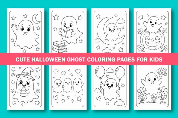 Cute Ghost Coloring Pages for Kids