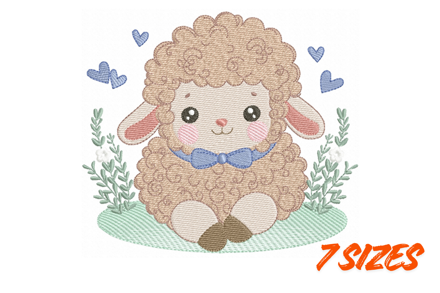 Cute Lamb Embroidery Design Digital File