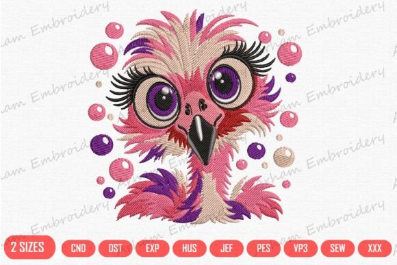 Cute Pink Ostrich