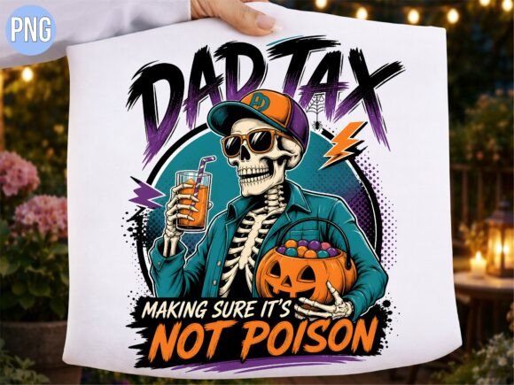 Dad Tax Skeleton Halloween Funny PNG Illustration Designs de T-shirts Par DIGITAL FOX