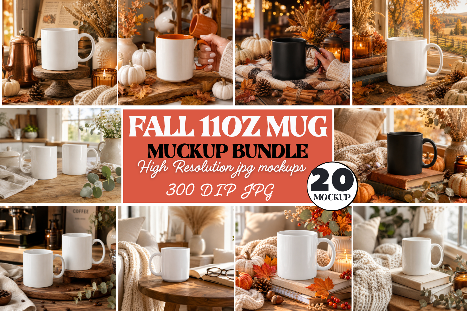 Fall 11oz Mug Mockup Bundle