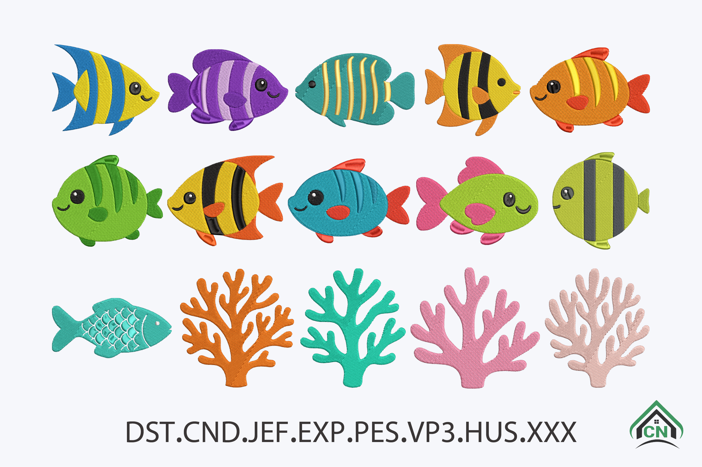 Fish Embroidery Design Bundle