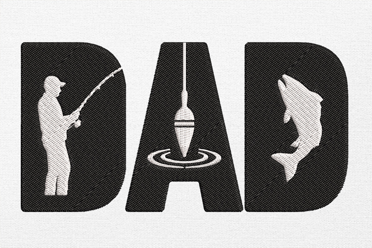 Fishing Dad Embroidery Design