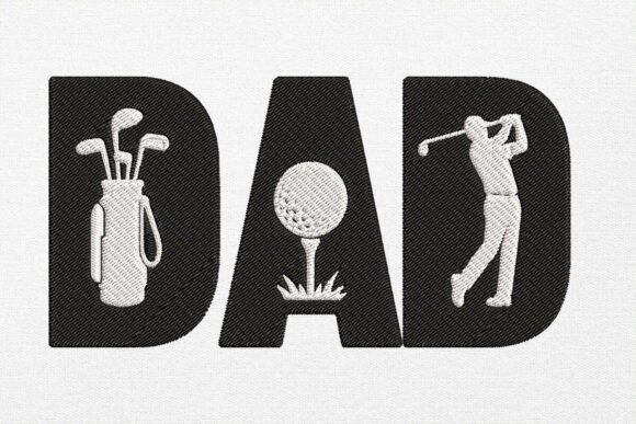 Golf Dad Embroidery Design
