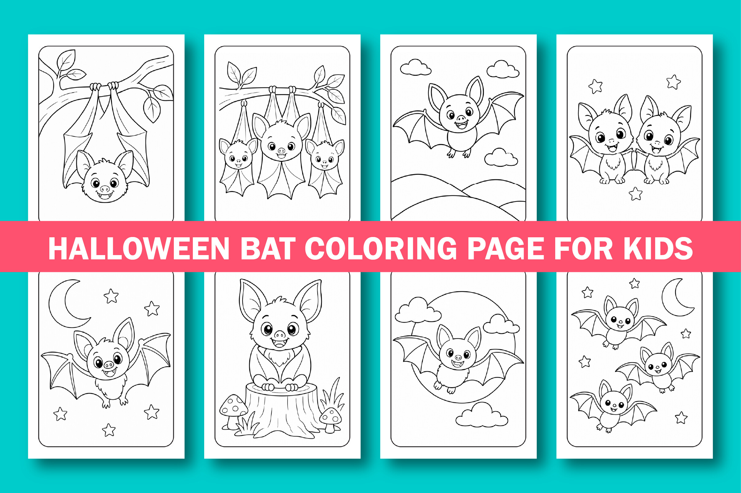 Halloween Bat Coloring Page for Kids