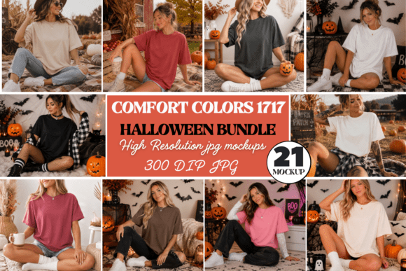 Halloween Comfort Colors 1717 Mockup Bun