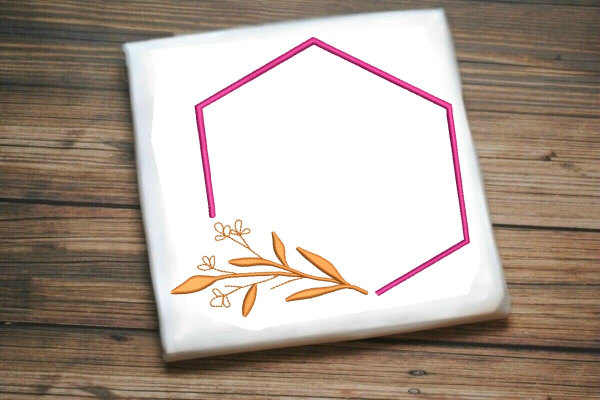 Hexagon Floral Monogram Frame