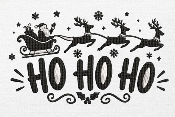 Ho Ho Ho Santa Embroidery Design