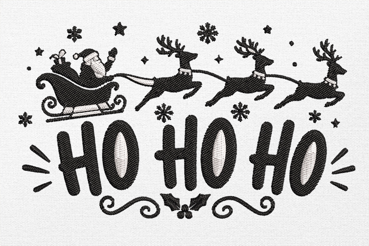 Ho Ho Ho Santa Embroidery Design
