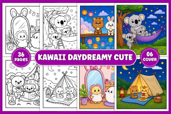Kawaii Day Dreamy Cute Coloring Book