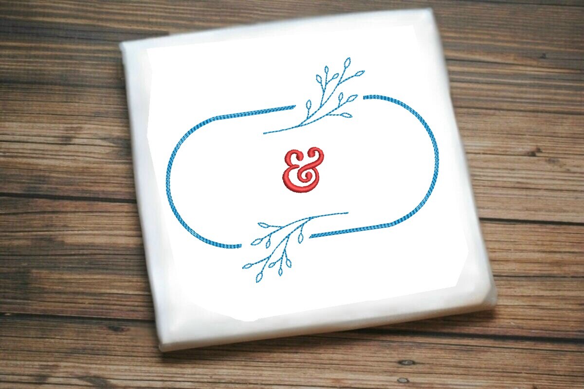 Minimalist Oval Leafy Ampersand Border