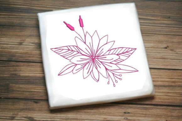Minimalist Water Lily Embroidery