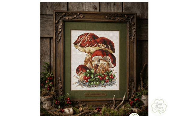 Mushroom Cross Stitch Pattern PDF