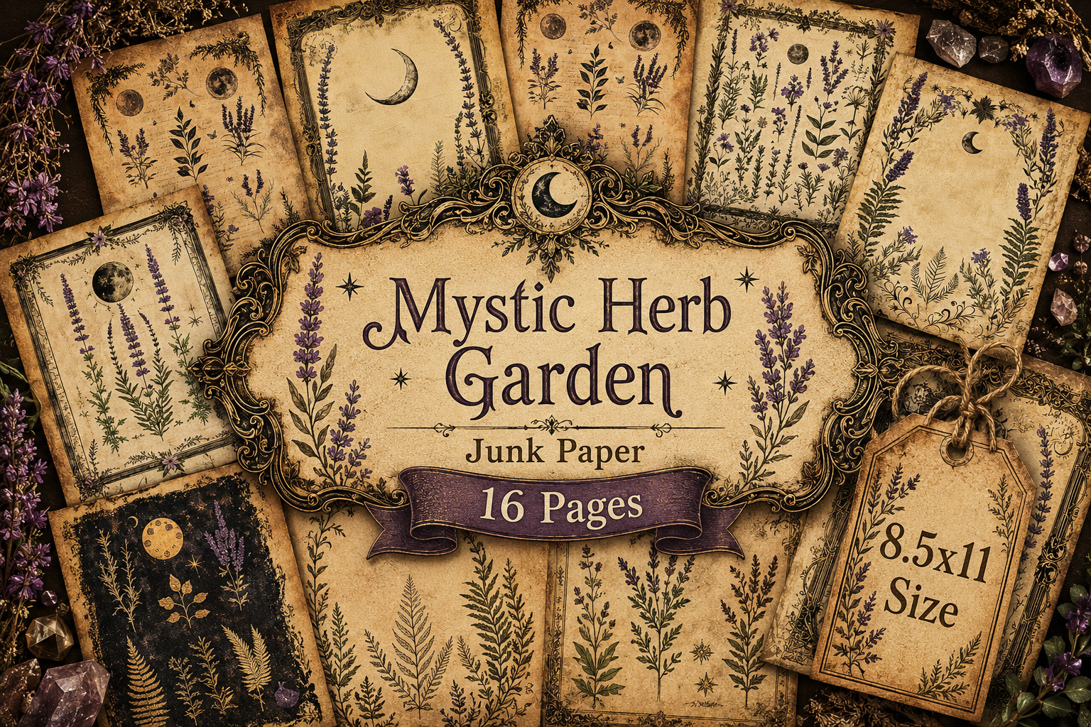 Mystic Herb Garden Digital Paper