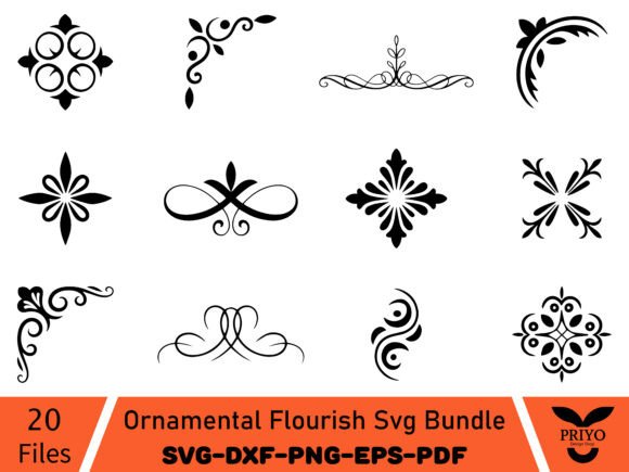 Ornamental Flourish Svg Bundle