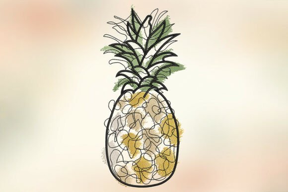 Pineapple Embroidery Design