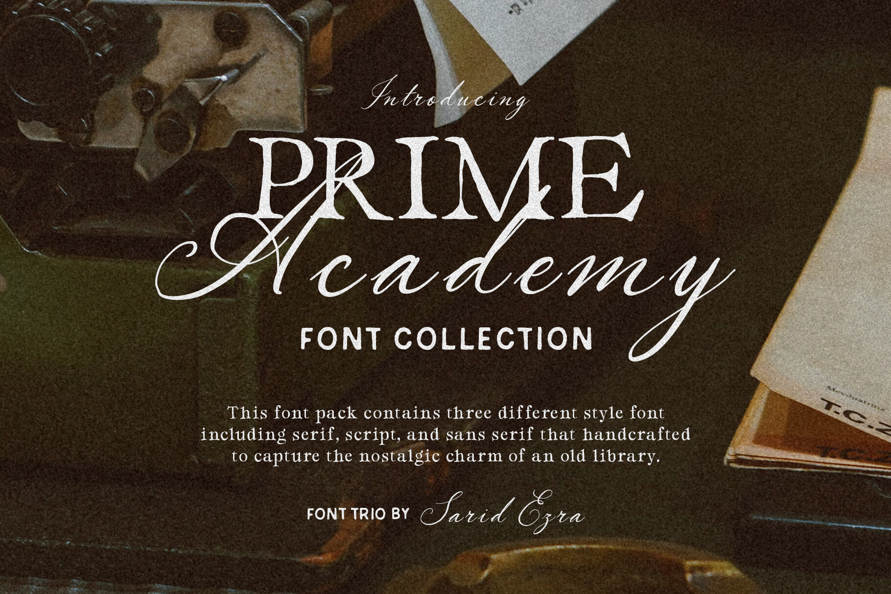 Prime Academy font preview, script calligraphy for recipient names