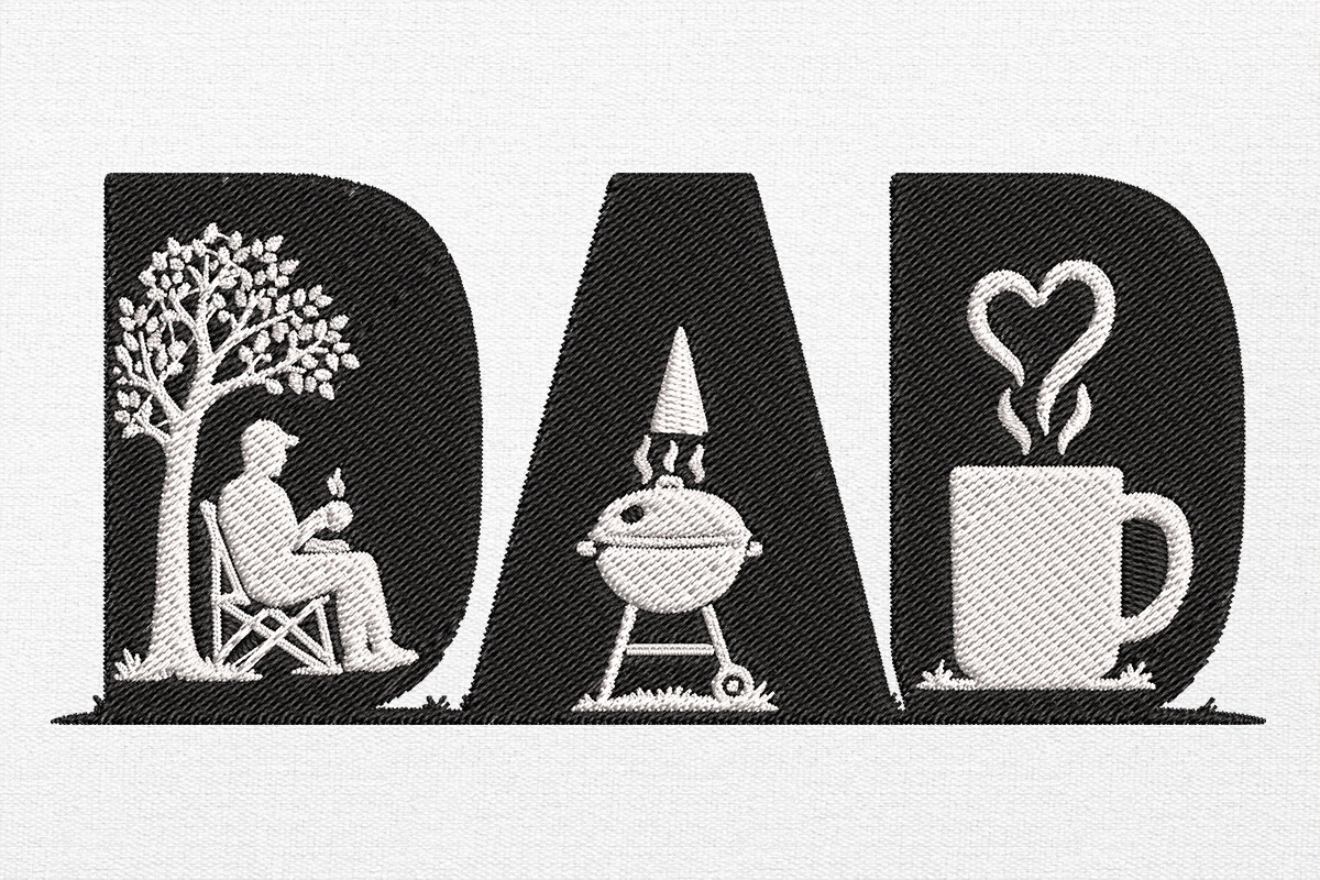 Relaxing Dad Embroidery Design