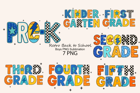 Retro Back to School Png Bundle Graphic by Dreamy Art · Creative Fabrica