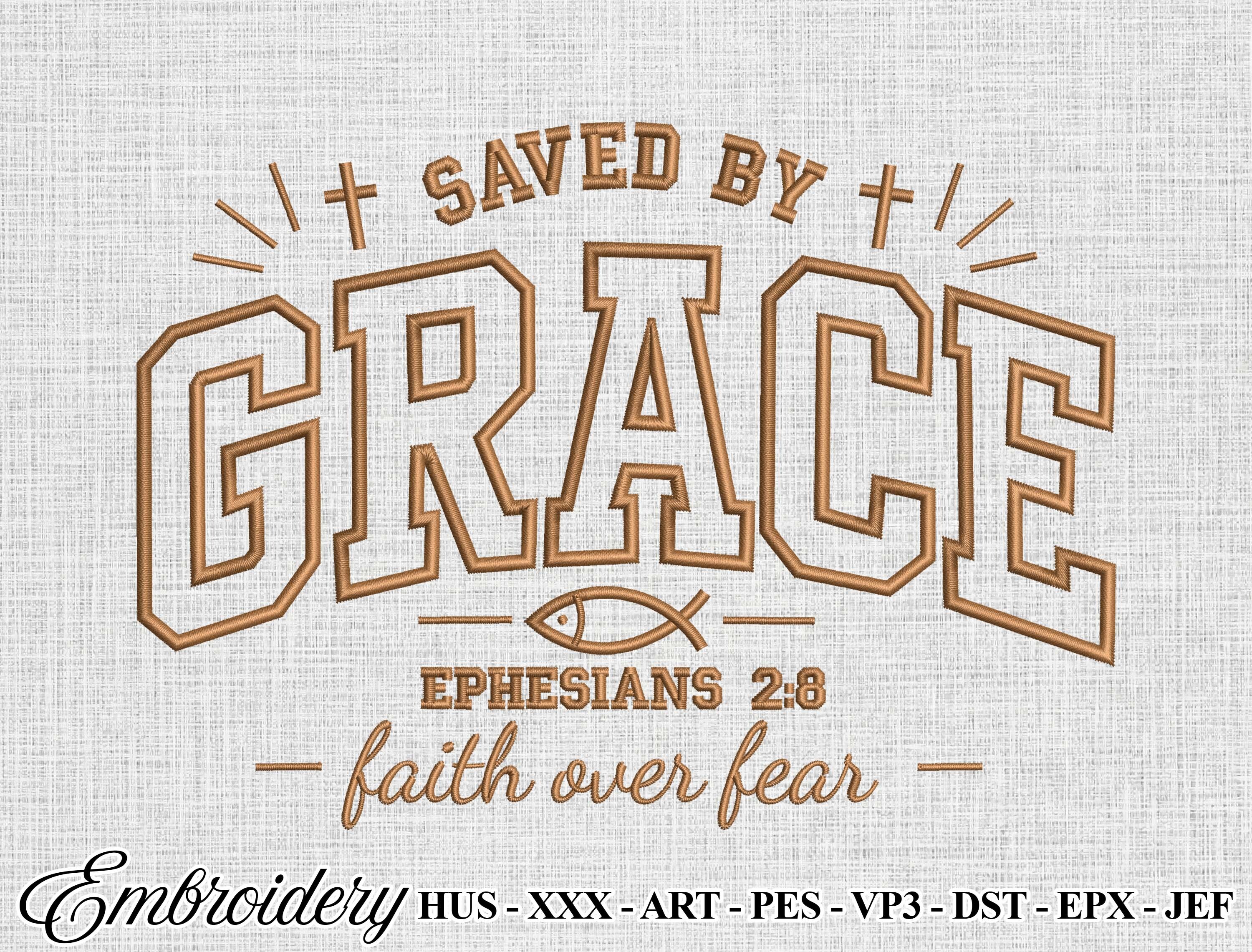 Saved by Grace Embroidery Design