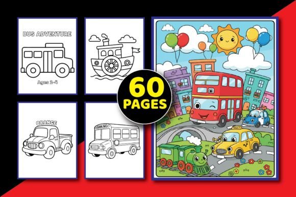 Simple Transportation Coloring Book