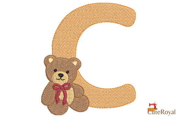 Teddy Bear Alphabet Monogram - Letter C